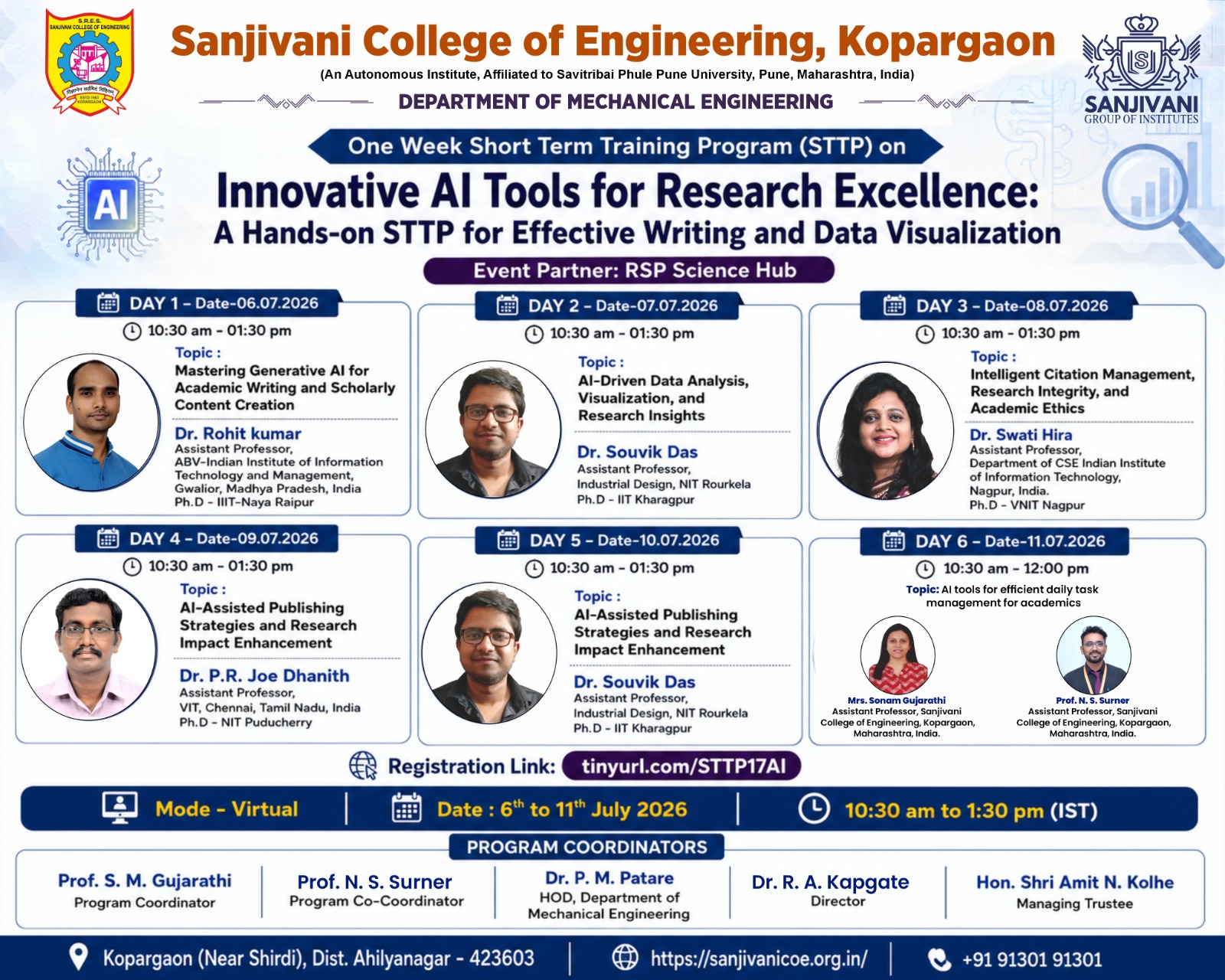 One-Week STTP on Innovative AI Tools for Research Excellence